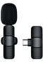 Mini Wireless Lavalier Microphone 360° Omnidirectional Lapel Mic Noise Reduction Compatible with Type-C Android