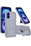 iPhone 16 Titanium Gray Magnetic Car Mount Case – Premium Silicone Kickstand with Hand Strap & Multi-Stand Functionality