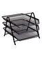 Desk Organizer with 3 Sliding Trays for Letters, Documents, , Files, Paper, Black - 7