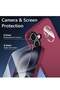 Ultra-Thin Matte Wine Red iPhone 16 Case – Enhanced Lens & Screen Protectors, Shockproof & Anti-Scratch - 3