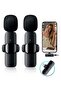 2 PCS Professional Wireless Lavalier Microphone for iPhone iPad only, Cordless Bluetooth Lapel