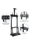 Mobile TV Stands Cart on Wheels for 42 to 86 Inch LED Flat/Curved TVs, Height Adjustable Shelves - 5