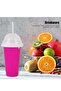 Squeeze Cup, Slushy Maker Cup with Straw, Frozen Magic Squeeze Cup Cooling Maker Pinch Ice Cup - Freeze Mug Milkshake Maker, Portable Double Layer Silica Cup Maker Smoothie Ice Cups (Pink) - 3