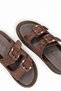 Women's Slippers Daily Short Flat Heel Brown Double Strap Buckle New Season V201