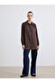 Shirt Collar Striped Oversize Dobby Women's Tunic - 2