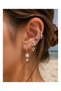 Pearl and Zircon Stone Mixed Mini Hoop 6-Piece Combination Earring Set for Women with Color Options Gift - 6