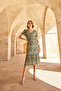 Leaf Patterned Short Sleeve Dress - 2