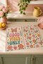 Good Vibes Only Floral Pastel Colored Kitchen Patterned Decorative Stylish 2-Piece Kitchen Towel Set 35X55