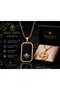 Stainless Steel North Star Pendant Gold Color Men's Necklace Compass Pendant with Gift