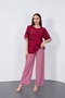 Leaf Patterned Top and Bottom Set - 4