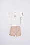 Baby Cotton Ecru Prince Printed Shorts Set