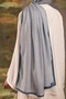 Powder Steam Patterned Soft Shawl Blue - 7
