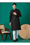 Mens Thread & Sequins Work Cotton Kurta Set - 3