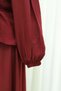 Belted Ruffle Detailed Strawberry Fabric Skirt and Horseback Riding Top Set - Burgundy - 2