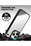 Mirror iPhone 16 Pro Case [Reflective / 4.9 ft. 1X Military Grade Drop Protection/Compatible with Magsafe] - Clouds (Red) - Silver on Black - 3