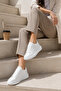 Women's White Casual Sneaker – Stylish and Comfortable Daily Shoes with Thick Soles - 2