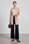 Women's Belted Patterned Hijab Cardigan - 2