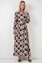 Women's Buttoned Long Hijab Dress 1548 - Black - Beige - 4