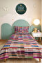 Colorful Geometric Modern Young Room Single Pique Set - Pastel Striped 160X220 cm Bedspread