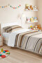Striped Beige Bohemian Single Pique Set - Geometric Brown Cream 160X220 cm Summer Bedspread - 5