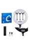 21 Inch Ring Light Tripod Mount with 3 Phone Bracket, LED Soft Ring Light with Remote Control - 3