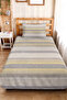 Gray Striped Geometric Single Pique Set - Modern Yellow Beige 160X220 cm Quilted Bedspread - 2