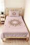 Güneş Geometrik Pudra Young Room Single Pique Set-Bohemian Mink 160X220Cm Quilted Bedspread - 4