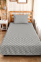 Gray Geometric Modern Young Room Single Pique Set-Nordic 160X220 cm Quilted Bedspread - 6