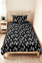 Black Geometric Youth Room Single Pique Set - Modern Minimal 160X220 cm Quilted Bedspread - 6