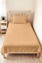Beige Minimal Young Room Single Pique Set - Quilted Plain 160X220 cm Seasonal Bedspread - 4