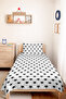 Black and White Stars Young Room Single Pique Set - Monochrome 160X220 cm Quilted Bedspread - 4