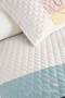 Abstract Geometric Pastel Young Room Single Pique Set - Modern Yellow Gray 160X220 cm Bedspread - 3