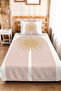 Güneş Bohem Beige Young Room Single Pique Set - Minimal 160X220 cm Quilted Bedspread - 2