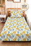 Geometric Leaf Yellow Young Room Single Pique Set-Turquoise Gray 160X220Cm Quilted Bedspread