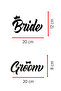 Bride Groom Car Window Sticker Set - Bride and Groom Wedding Car Decal - Wedding Car Sticker 20cm - 2