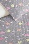 Gray Heart and Bird Girl's Pique Set - Pastel Floral Pink Baby Room Bedspread - 160X220 cm - 3