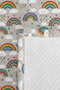 Rainbow Gray Pastel Children's Room Single Pique Set-Cloud Star Colorful 160X220 cm Bedspread - 7
