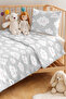 Gray Cloud Pastel Children's Room Single Pique Set-Cute Pink 160X220 cm Quilted Bedspread - 2