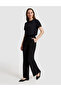 Black Flare Fit Fabric Trousers 50323329-Vr046 - 3