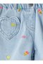 Vizyon New Season Elastic Waist Embroidered Girls' Jean Shorts - 2