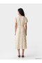 Vizyon New Season V-Neck Floral Waist-Fitted Dress - 3
