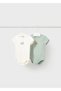 Newborn Baby Double Bodysuit Green
