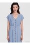 Two Mt Shop Quality V-Neck Waist-Sitting Jean Dress - 2