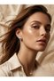 Women's Gold Color Sea Shell Figured Vintage Stud Earrings