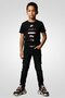 Kids Boy Graphic Print Short Sleeve Outdoor T-Shirt, Black