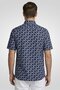 Men Regular Fit Monogram Pattern Short Sleeve Casual Shirt, Multicolor - 4