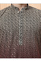 Mens Dual Tone Thread Work Viscose Rayon Kurta Set - 2