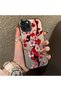 iPhone 11 Pro Max Compatible Silicone Edge Hard Back Case Couple Phone Case with Floral Pattern - 3