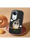 Vivo V50 Compatible Case Camera Protector Black Silicone Couple Phone Case Owl Patterned - 2