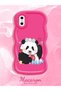 iPhone XS Compatible Case Camera Protector Red Silicone Couple Phone Case Panda Pattern - 2